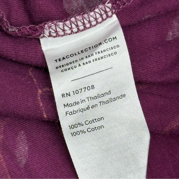 Tea Collection Girls Tiered Henley Dress 5 Purple Floral 100% Cotton EUC - Picture 4 of 8